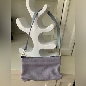 Vintage 90’S HOLT RENFREW Purple Boho Bohemian Knitted Small Shoulder Purse Bag